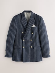 Mornarica - Regular Fit Striped Double Breasted Suit Jacket - Slika 1 iz 6