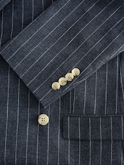 Mornarica - Regular Fit Striped Double Breasted Suit Jacket - Slika 2 iz 6