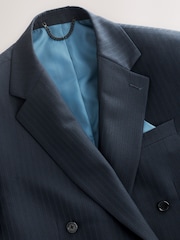 Темно-синий - Double Breasted Striped Jacket - Изображение 7 из 10
