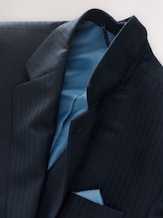 Темно-синий - Double Breasted Striped Jacket - Изображение 8 из 10