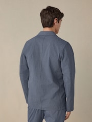 marine - Veste slim à rayures en seersucker - Image 3 of 10