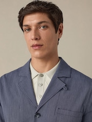 marine - Veste slim à rayures en seersucker - Image 4 of 10