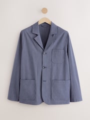 marine - Veste slim à rayures en seersucker - Image 6 of 10