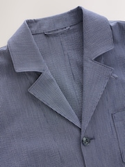 marine - Veste slim à rayures en seersucker - Image 8 of 10