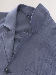 marine - Veste slim à rayures en seersucker - Image 9 of 10