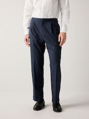 Azul marino - Pantalones de traje de corte slim a rayas - Imagen 1 de 10