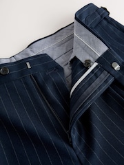 Azul marino - Pantalones de traje de corte slim a rayas - Imagen 10 de 10