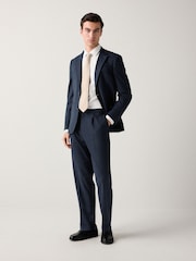 Azul marino - Pantalones de traje de corte slim a rayas - Imagen 2 de 10