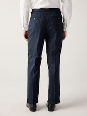 Azul marino - Pantalones de traje de corte slim a rayas - Imagen 3 de 10