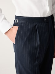 Azul marino - Pantalones de traje de corte slim a rayas - Imagen 4 de 10