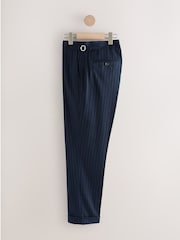 Azul marino - Pantalones de traje de corte slim a rayas - Imagen 7 de 10
