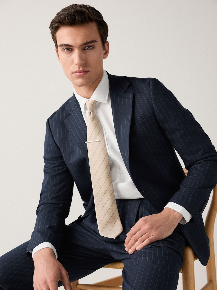 Azul marino - Slim Fit Striped Suit Jacket - Imagen 1 de 10