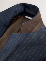 Azul marino - Slim Fit Striped Suit Jacket - Imagen 10 de 10