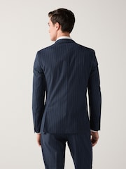 Azul marino - Slim Fit Striped Suit Jacket - Imagen 4 de 10
