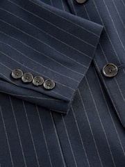 Azul marino - Slim Fit Striped Suit Jacket - Imagen 9 de 10