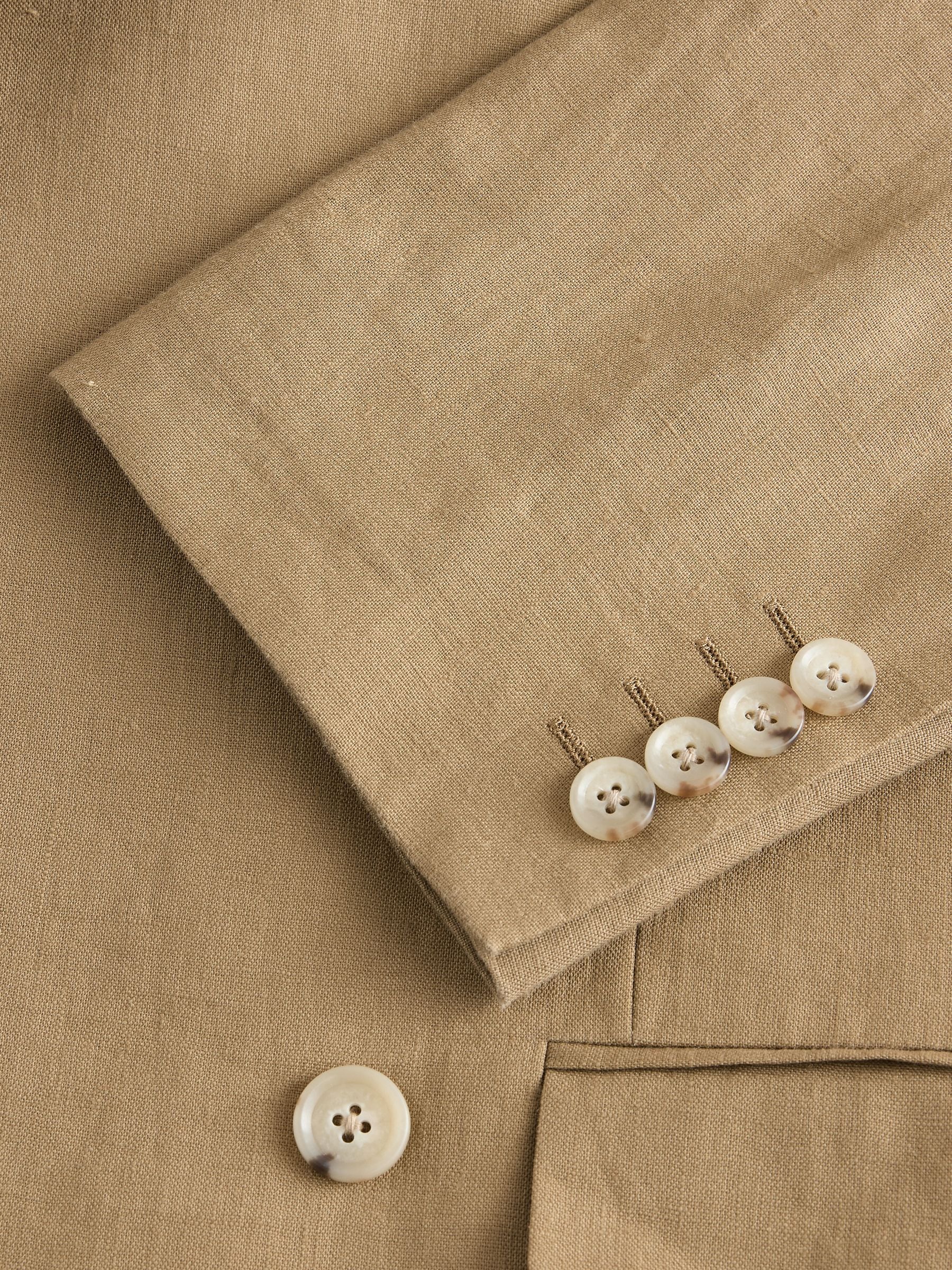 Buy Stone Linen Double Breasted Suit Jacket from Next USA