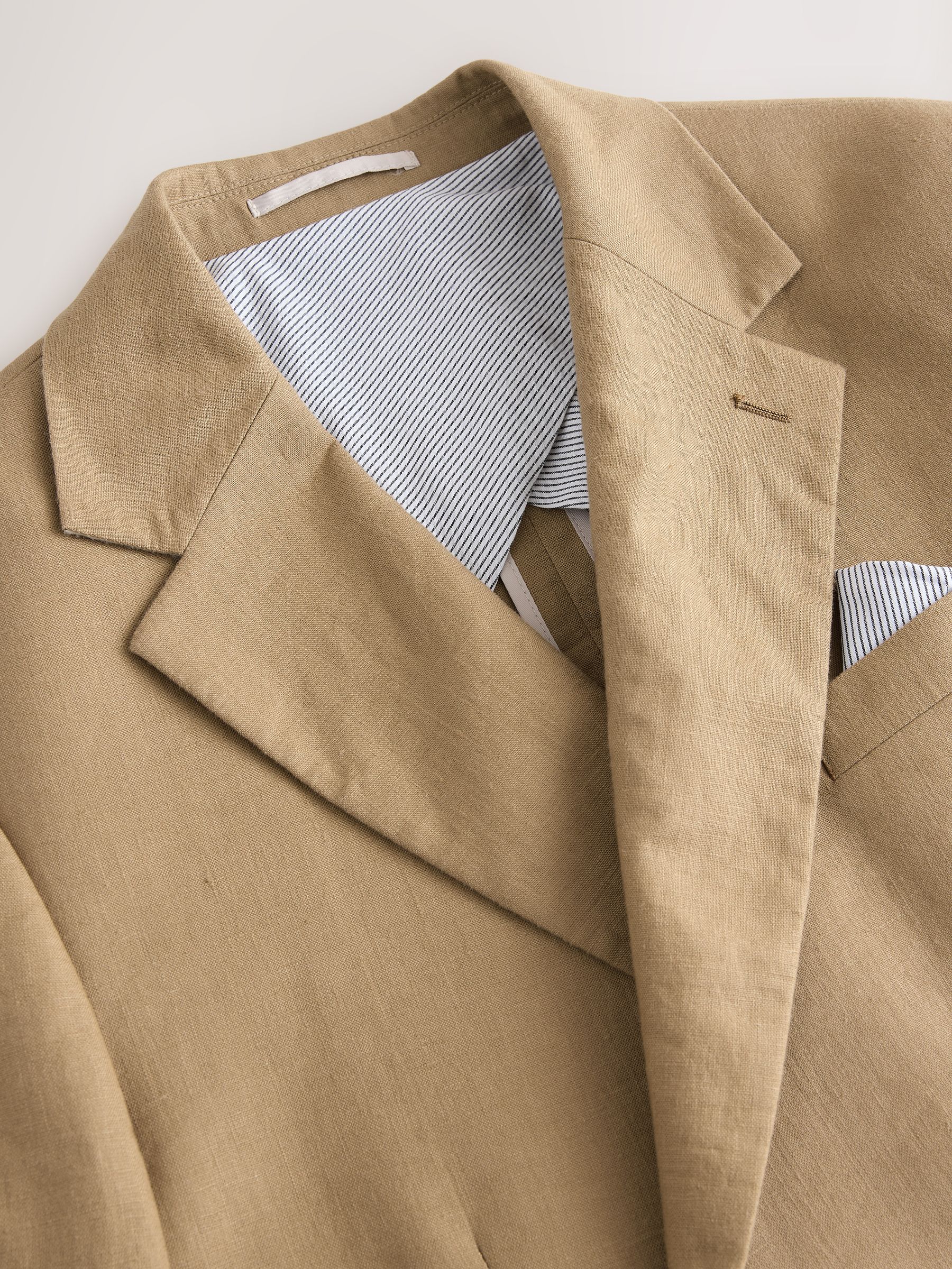 Buy Stone Linen Double Breasted Suit Jacket from Next USA