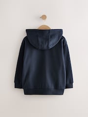 Navy Blue Stag Zip Through Hoodie (3-16yrs) - Image 2 of 4