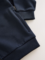 Navy Blue Stag Zip Through Hoodie (3-16yrs) - Image 4 of 4