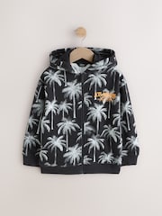 Black/White Palm Zip Through Graphic Hoodie (3-16yrs) - Image 1 of 2