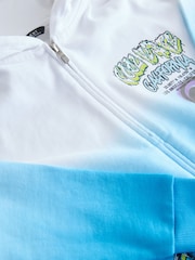 Blue/White Zip Through Graphic Hoodie (3-16yrs) - Image 6 of 7