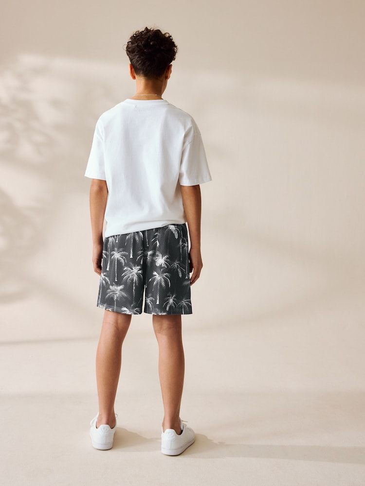 Palm Black/White Mesh Sport Shorts (3-16yrs) - Image 5 of 8