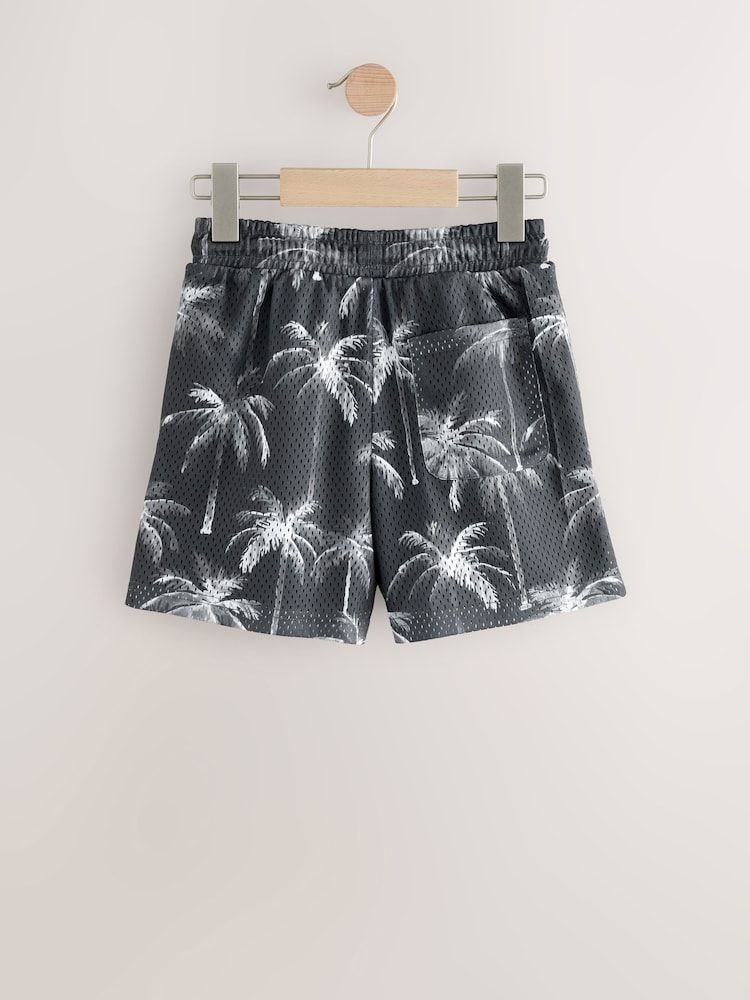 Palm Black/White Mesh Sport Shorts (3-16yrs) - Image 6 of 8