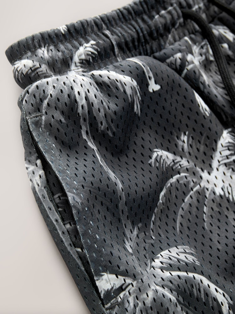 Palm Black/White Mesh Sport Shorts (3-16yrs) - Image 7 of 8