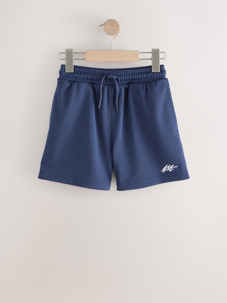 Navy Blue Mesh Sport Shorts (3-16yrs) - Image 1 of 4