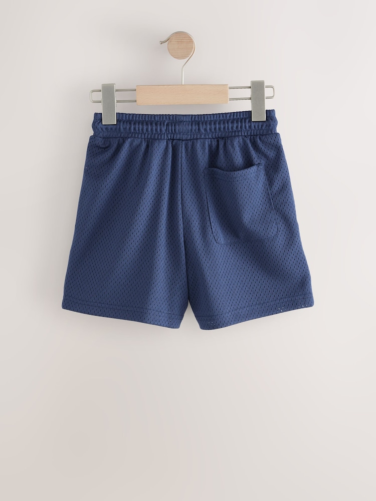Navy Blue Mesh Sport Shorts (3-16yrs) - Image 2 of 4