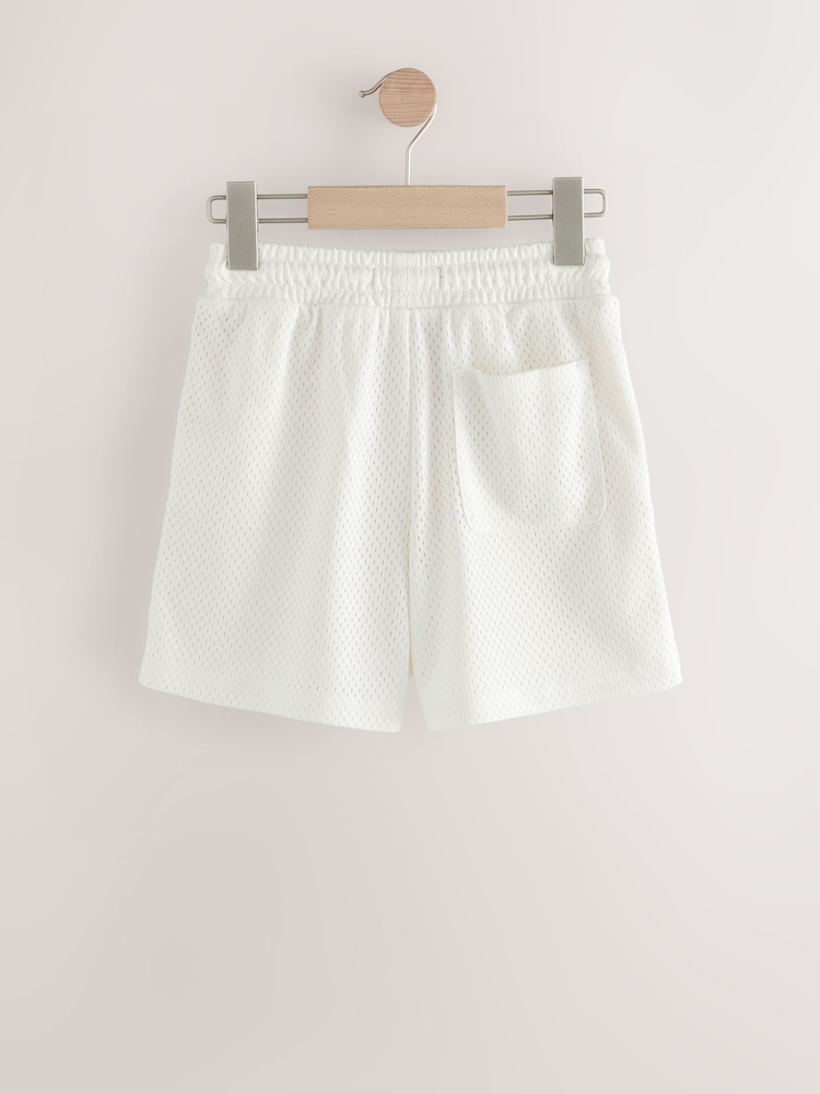 Ecru Cream Mesh Sport Shorts (3-16yrs) - Image 2 of 4