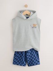 Blue Sleeveless Hoodie And Joggers Graphic Set (3-16yrs) - Image 8 of 9