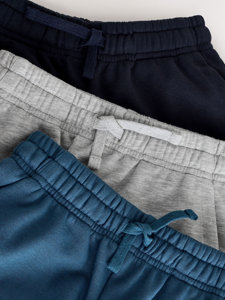 Navy/Blue/Grey Sporty Fit Basic Shorts 3 Pack (3-16yrs) - Image 6 of 7