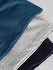 Navy/Blue/Grey Sporty Fit Basic Shorts 3 Pack (3-16yrs) - Image 7 of 7