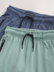 Green/Blue Light Weight Sports Shorts 2 Pack (3-17yrs) - Image 5 of 6