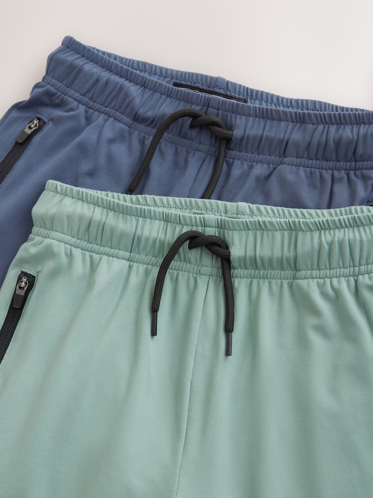 Green/Blue Light Weight Sports Shorts 2 Pack (3-17yrs) - Image 5 of 6