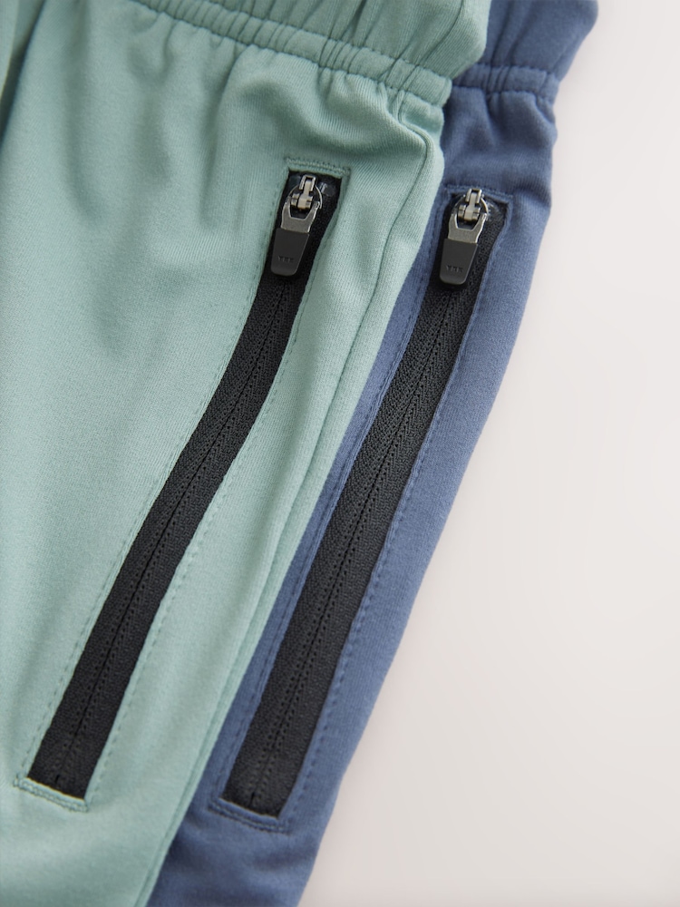 Green/Blue Light Weight Sports Shorts 2 Pack (3-17yrs) - Image 6 of 6