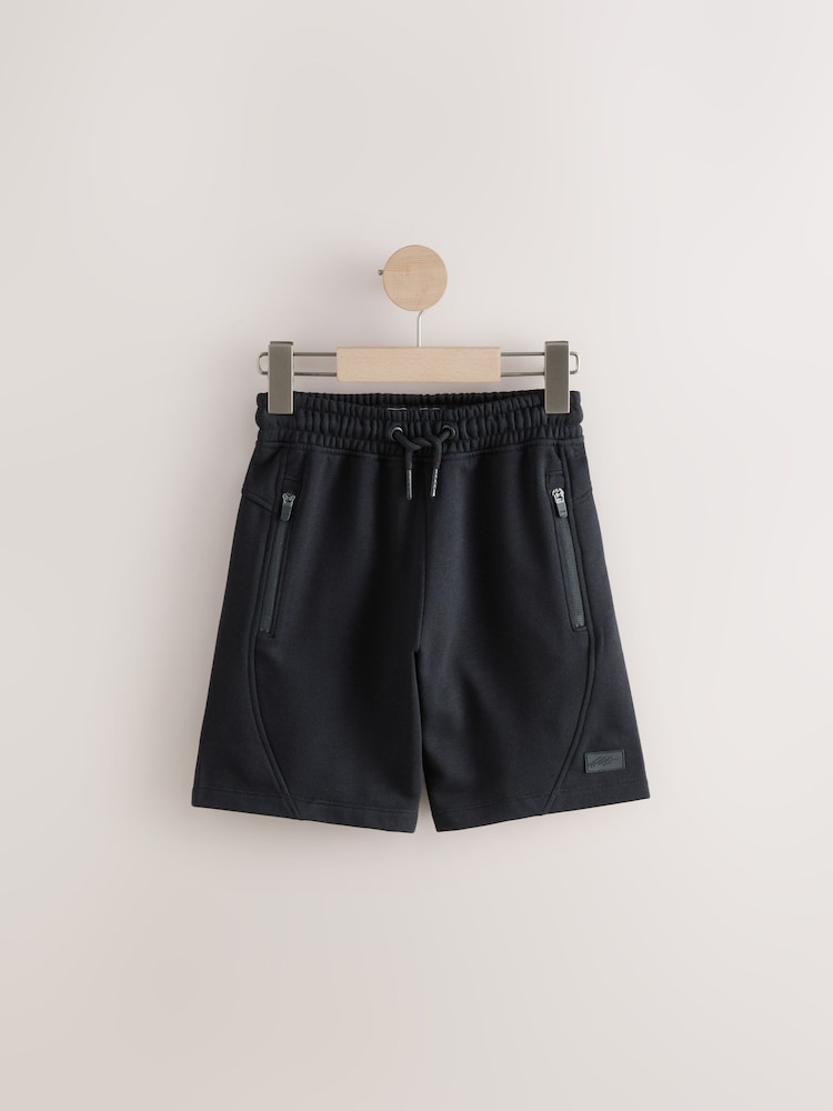 Black/White Zip Sweat Shorts 2 Pack (3-16yrs) - Image 3 of 7