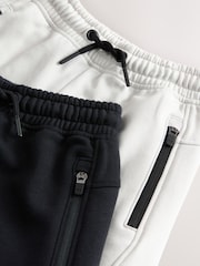 Black/White Zip Sweat Shorts 2 Pack (3-16yrs) - Image 6 of 7