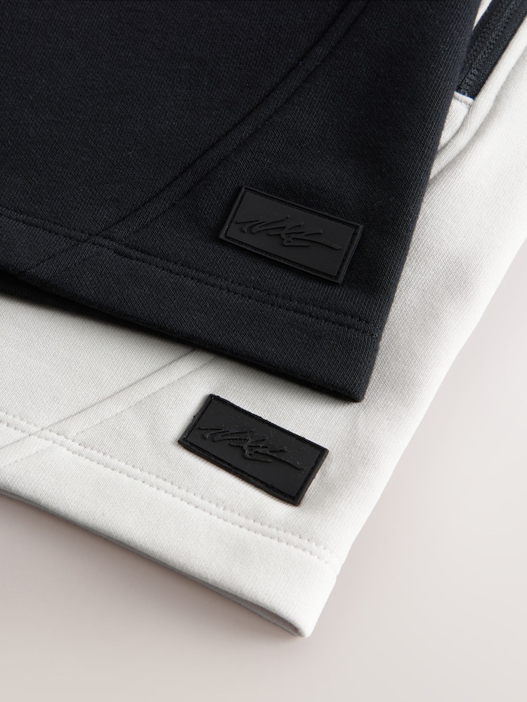 Black/White Zip Sweat Shorts 2 Pack (3-16yrs) - Image 7 of 7