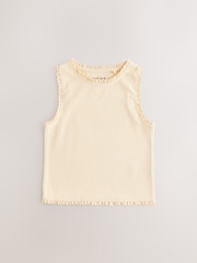 Pink/Orange/Yellow Floral Rib Vest 4 Pack (3-16yrs) - Image 2 of 11