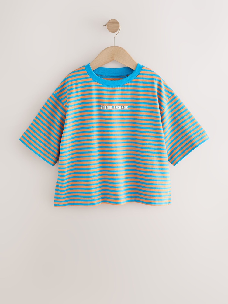 Bright Orange Stripe Oversized T-Shirts 4 Pack (3-16yrs) - Image 2 of 9 Bright Orange Stripe Oversized T-Shirts 4 Pack (3-16yrs) - Image 2 of 9