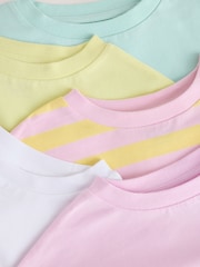 Multi Pastel Sun Graphic 100% Cotton T-Shirts 5 Pack (3-16yrs) - Image 8 of 12
