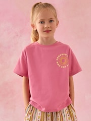 Rosa/azul/blanco - Pack de 3 camisetas oversize con eslogan playero (3-16 años) - Imagen 2 de 6