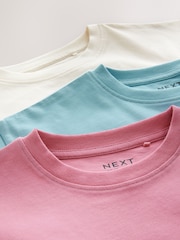 Rosa/azul/blanco - Pack de 3 camisetas oversize con eslogan playero (3-16 años) - Imagen 6 de 6