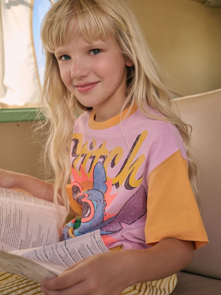 Morado/naranja - Camiseta de 100% algodón con licencia de Disney Lilo y Stitch de talla grande (3-16 años) - Imagen 2 de 3 Morado/naranja - Camiseta de 100% algodón con licencia de Disney Lilo y Stitch de talla grande (3-16 años) - Imagen 2 de 3