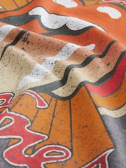 Charcoal Grey Rolling Stones Oversized License T-Shirt & Cycle Shorts Set (3-16yrs) - Image 8 of 8