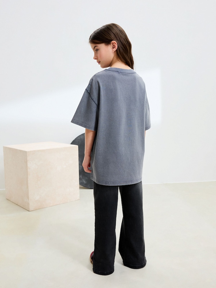 Charcoal Grey Oversized Oasis License Band T-Shirt (3-16yrs) - Image 2 of 8