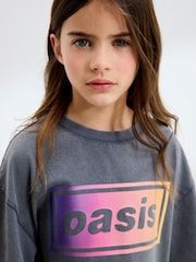 Charcoal Grey Oversized Oasis License Band T-Shirt (3-16yrs) - Image 3 of 8