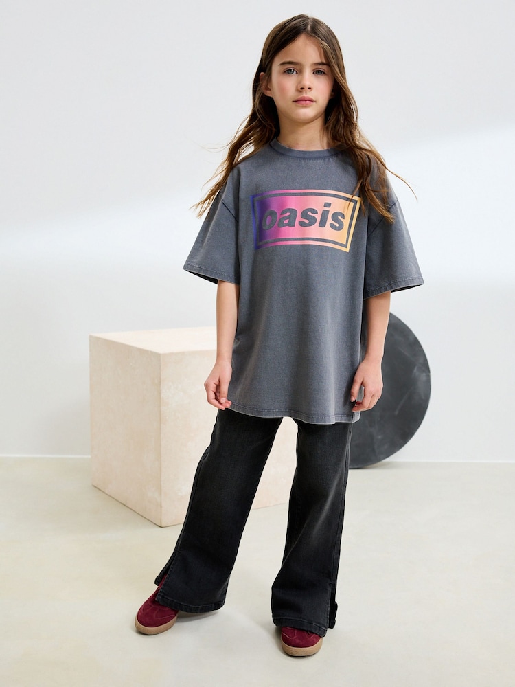 Anine Bing Johnny cropped T-shirt met logoprint • Antraciet • de Bijenkorf